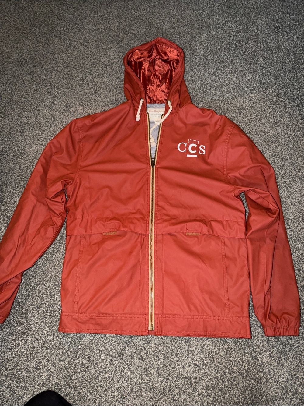 College for Creative Studies Women’s Rust-Red Hooded Windbreaker Jacket